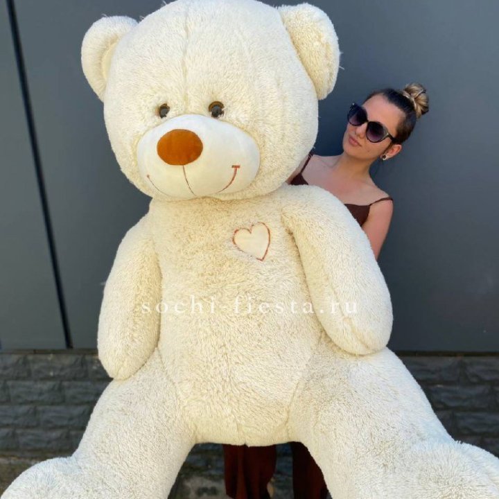 Белый плюшевый мишка большой в Череповеце