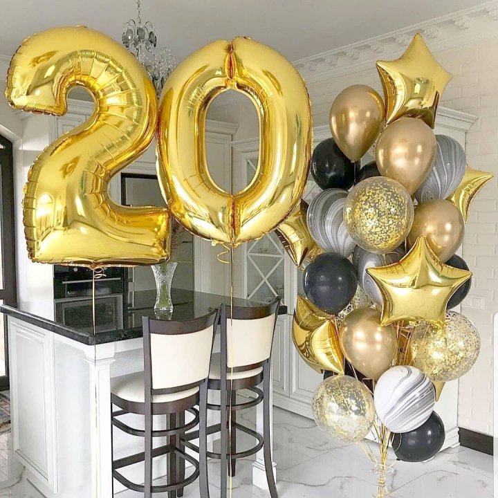 Фольгированный шар Золотая Цифра в Череповеце