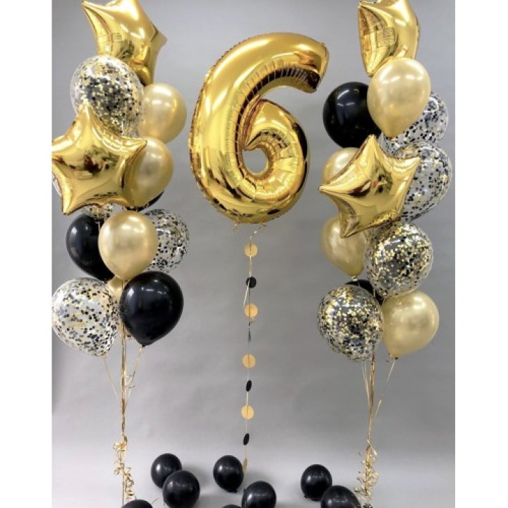 Цифра с фонтанами шаров  в Череповеце