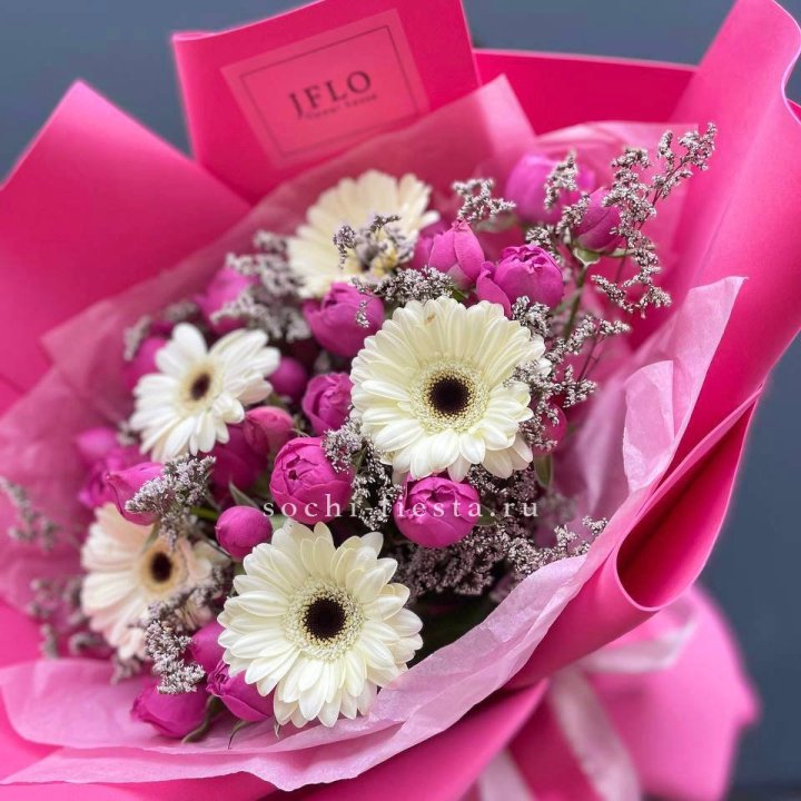 Букет гербер и мисти бабблс  в Череповеце