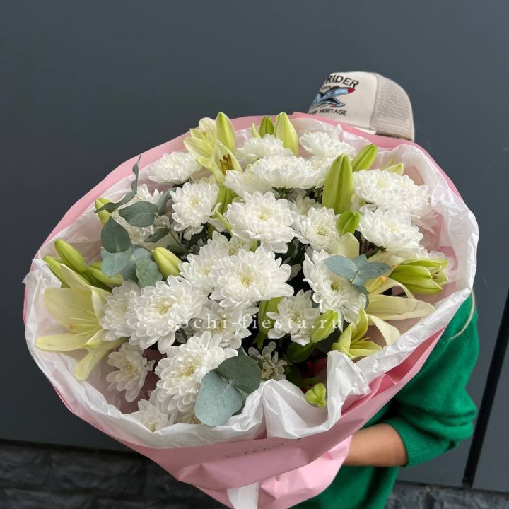  Букет  хризантемы и лилии в Череповеце