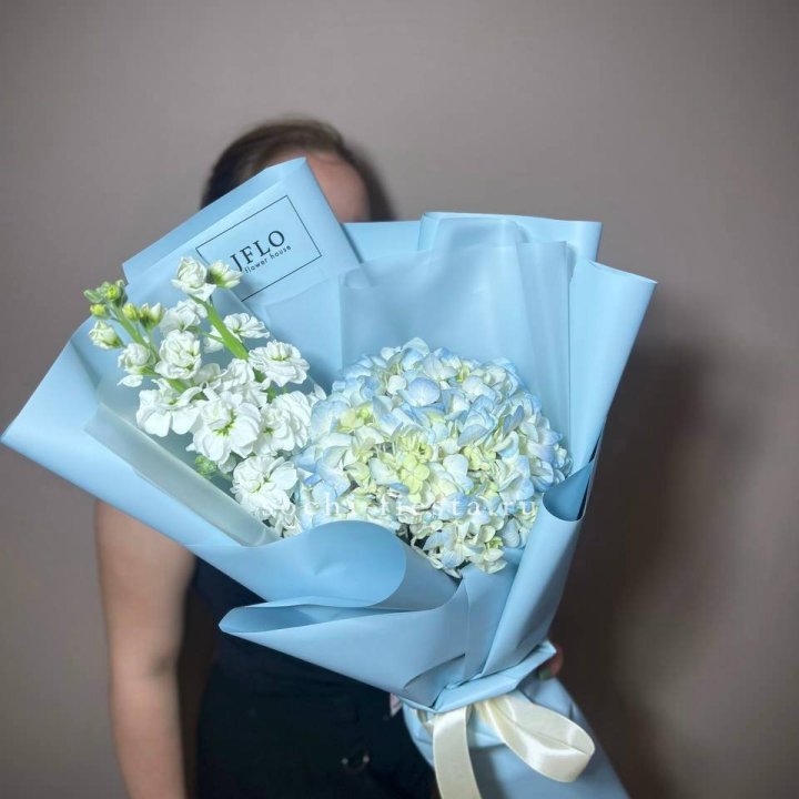 Гортензия голубая с маттиолой в Череповеце