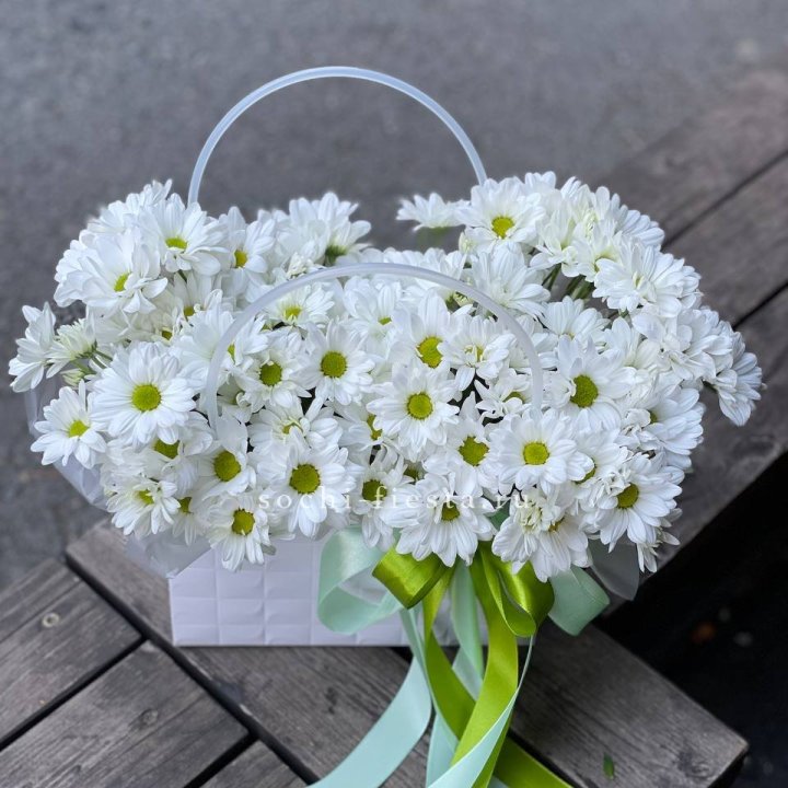 Сумка с хризантемами ромашками в Череповеце