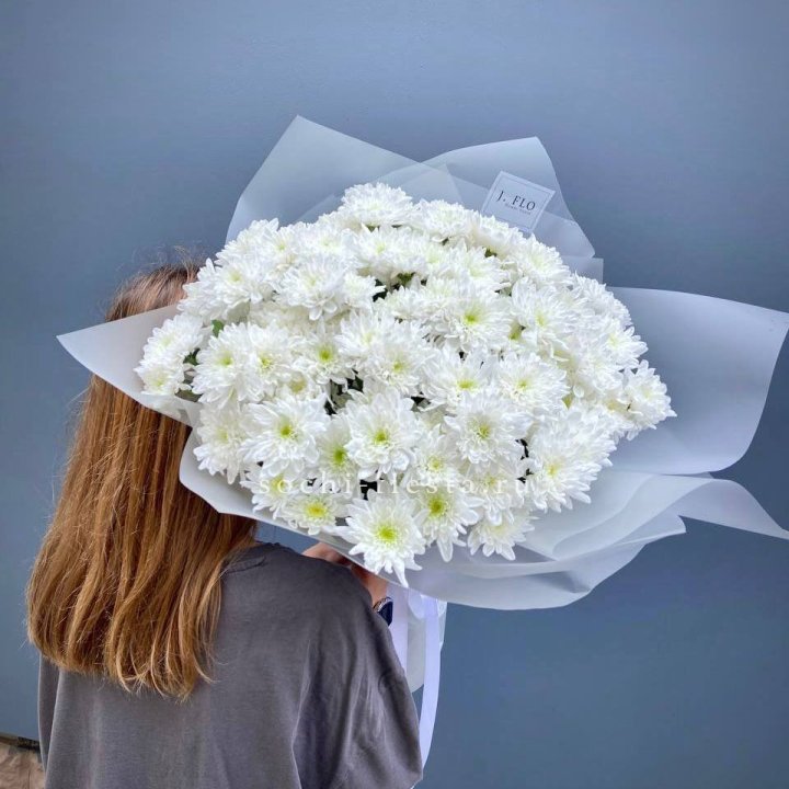 Букет хризантем "Белая снежинка" в Череповеце