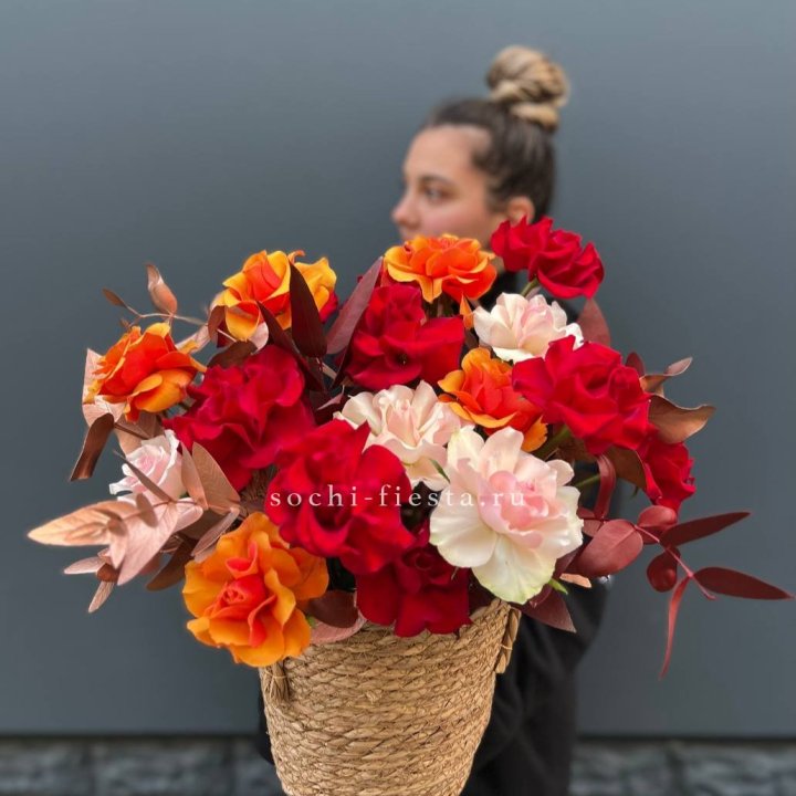 Авторский бокс "Роксана" в джутовом кашпо в Череповеце