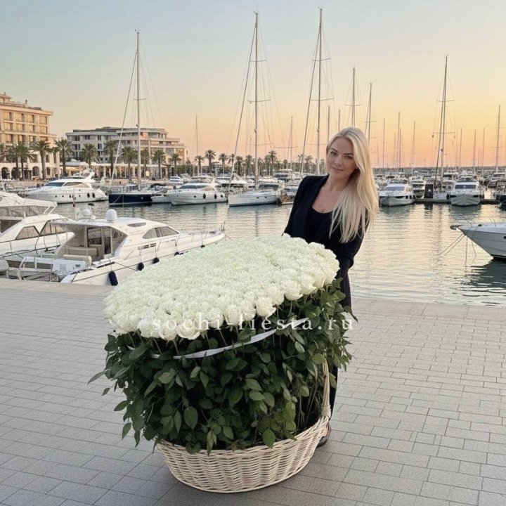 301 высокая роза в корзине в Череповеце