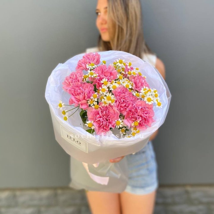 Дуобукет диантусов и ромашек в Череповеце