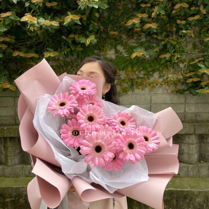 13 розовых гербер в Череповеце