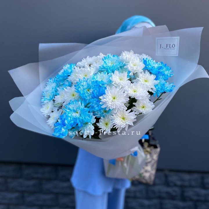 Букет хризантем "Голубая снежинка" в Череповеце