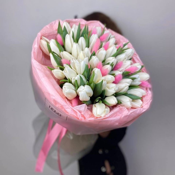 51 белый тюльпан "Рози" в Череповеце