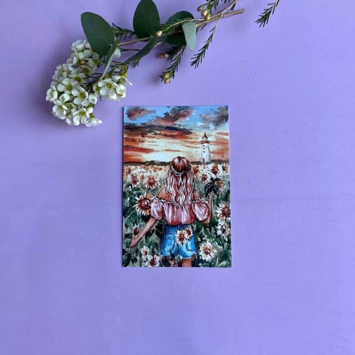 Открытка к букету "Подсолнух" в Череповеце