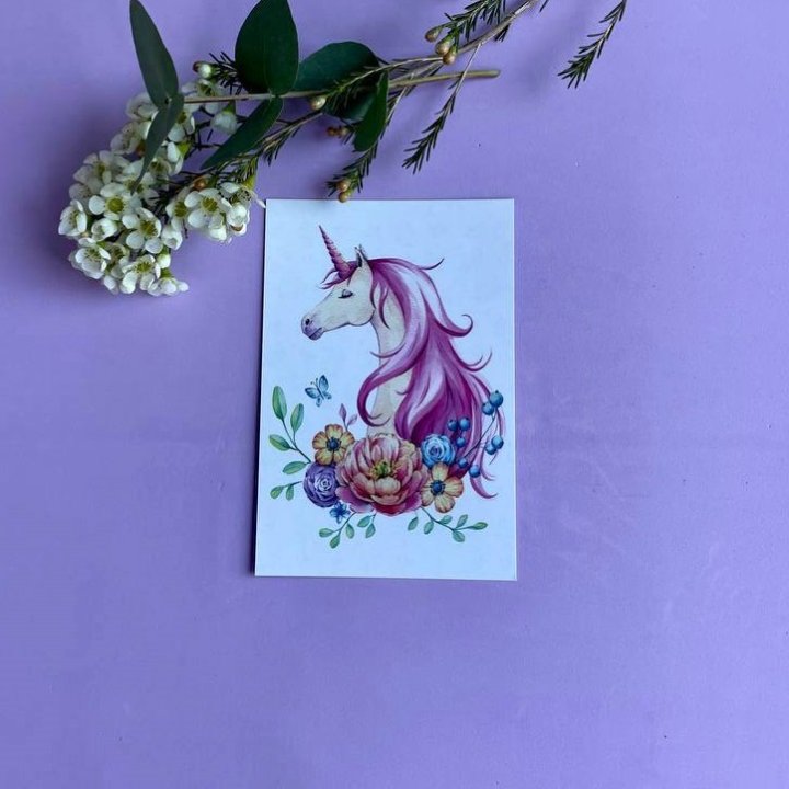 Открытка к букету "Единорог" в Череповеце