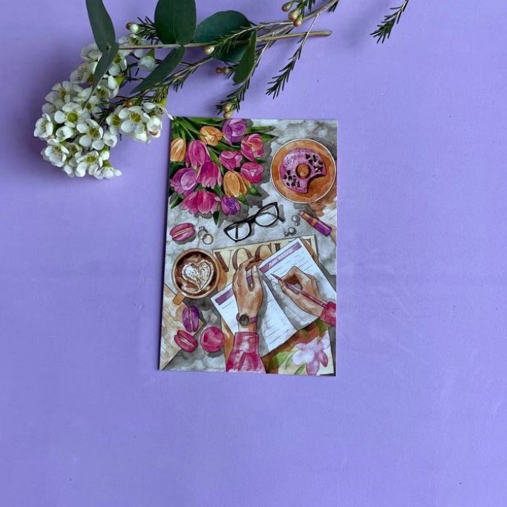 Открытка к букету "Леди на работе" в Череповеце