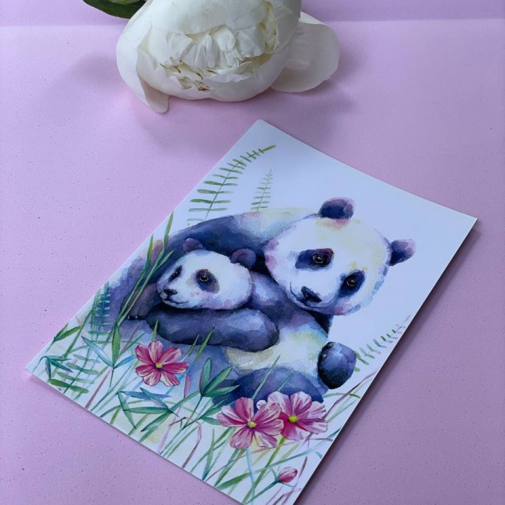 Открытка к букету "Объятие Панды" в Череповеце