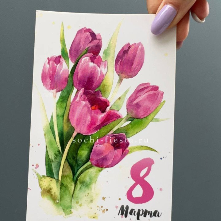 Открытка к букету "8 марта!" в Череповеце