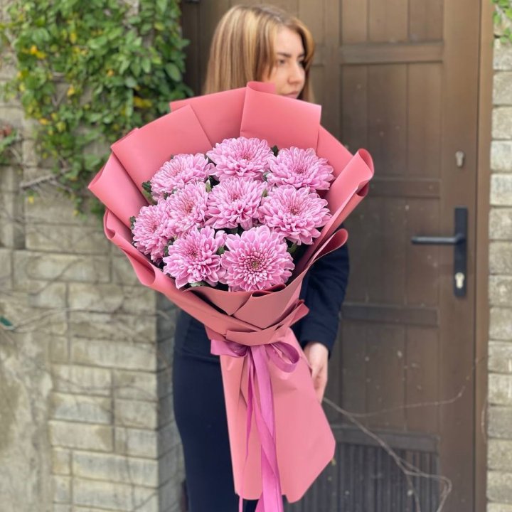 Букет хризантем розовый в Череповеце