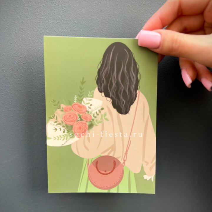 Открытка к букету "Потрясающая девушка" в Череповеце