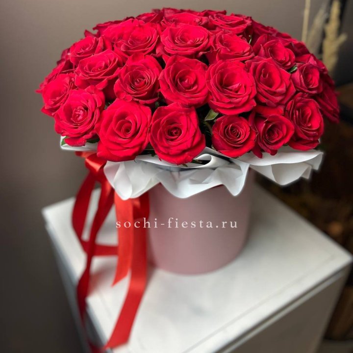 Красные розы 51шт  в коробке в Череповеце