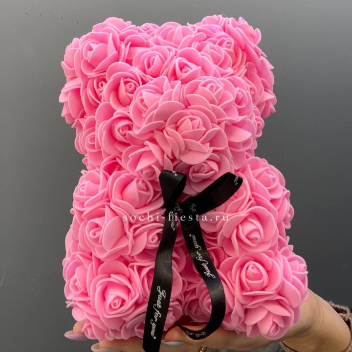 Игрушка медведь из розовых роз в Череповеце